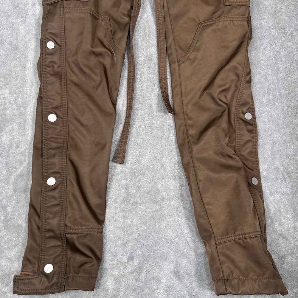 MNML Snap Zipper Cargo Pants Mens 28 Brown Nylon Streetwear Belted Casual - Picture 3 of 12